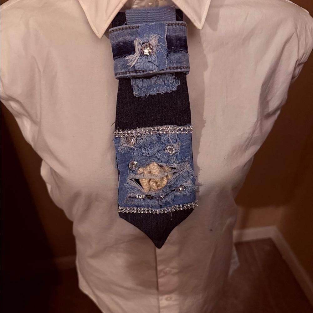 Unique Denim Patchwork Tie - image 4